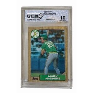 1987 Topps Mark McGwire  RC # 366 Rookie Athletics GEM Grading Inc. GEM MINT 10